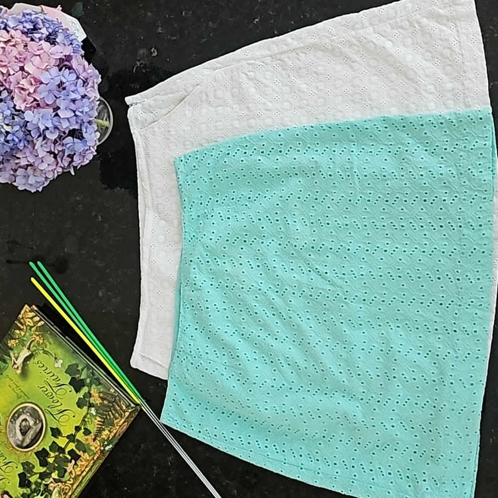 White Cotton Eyelet Skirt